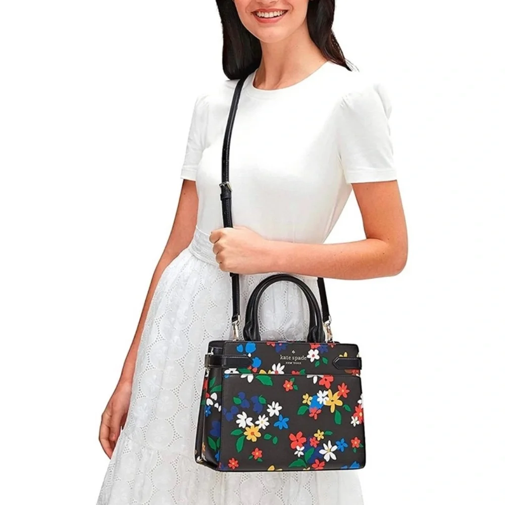 NWT Kate Spade Medium Satchel Staci & Contrasting Matching Compact Bifold Wallet